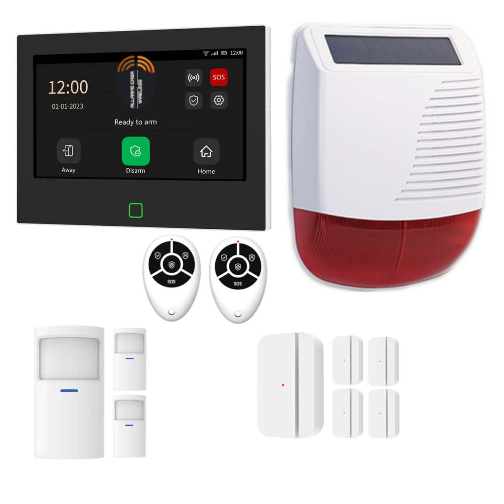Sistema di allarme wireless HT711 per trilocale con 11 sensori 433MHz senza canone