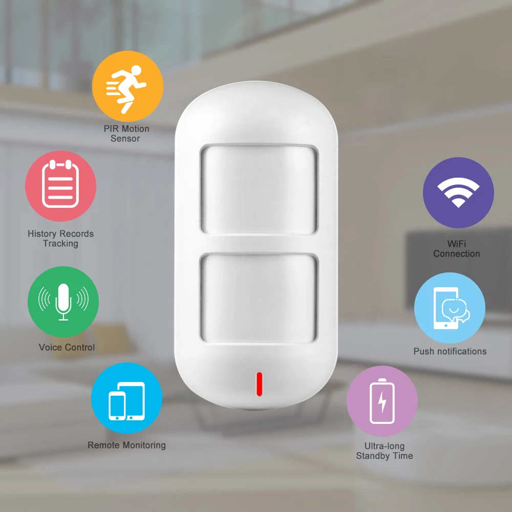 Rilevatore di movimento WiFi PIR per allarme casa senza fili